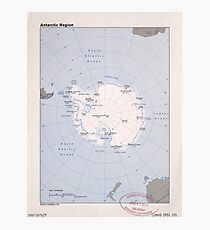 Map of the Antarctic Region (1982) Photographic Print