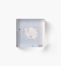 Map of the Antarctic Region (1982) Acrylic Block