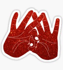 Red Glitter ASA hands Sticker