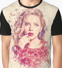 Camiseta gráfica Scarlett Johansson splatter painting