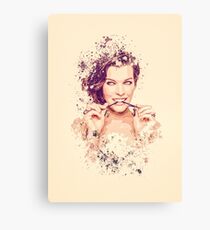 Milla Jovovich splatter painting Canvas Print