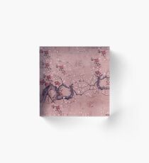 Japanese Sakura Print with Kanji Acrylic Block