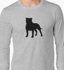 Staffordshire Bull Terrier Silhouette(s) Long Sleeve T-Shirt