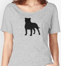 Staffordshire Bull Terrier Silhouette(s) Women's Relaxed Fit T-Shirt