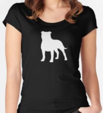 Staffordshire Bull Terrier Silhouette(s) Women's Fitted Scoop T-Shirt