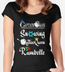ships (white text) Women's Fitted Scoop T-Shirt