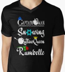 ships (white text) Men's V-Neck T-Shirt