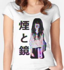 MIRRORS Sad Japanese Aesthetic Women's Fitted Scoop T-Shirt