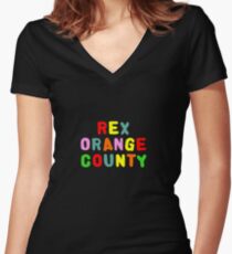 REX ORANGE COUNTY TSHIRT Women's Fitted V-Neck T-Shirt