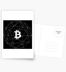 Bitcoin Cryptocurrency Decentralized Logo white Postcards