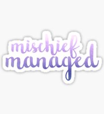 Purple Mischief Managed Sticker