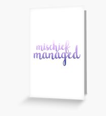 Purple Mischief Managed Greeting Card