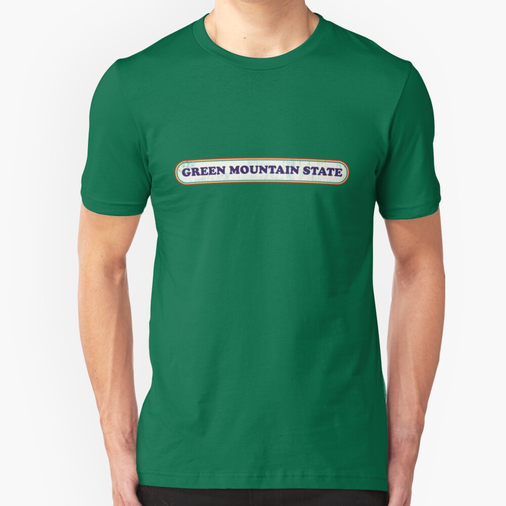 Green Mountain State | Retro Badge Slim Fit T-Shirt
