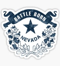 Nevada. Battle Born Flag. Vintage, Retro, Distressed. Sticker