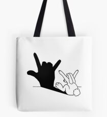 Rabbit Love Hand Shadow Tote Bag