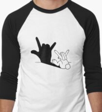 Rabbit Love Hand Shadow Men's Baseball Âľ T-Shirt