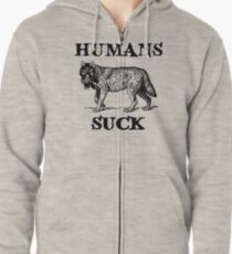 Humans Suck Zipped Hoodie