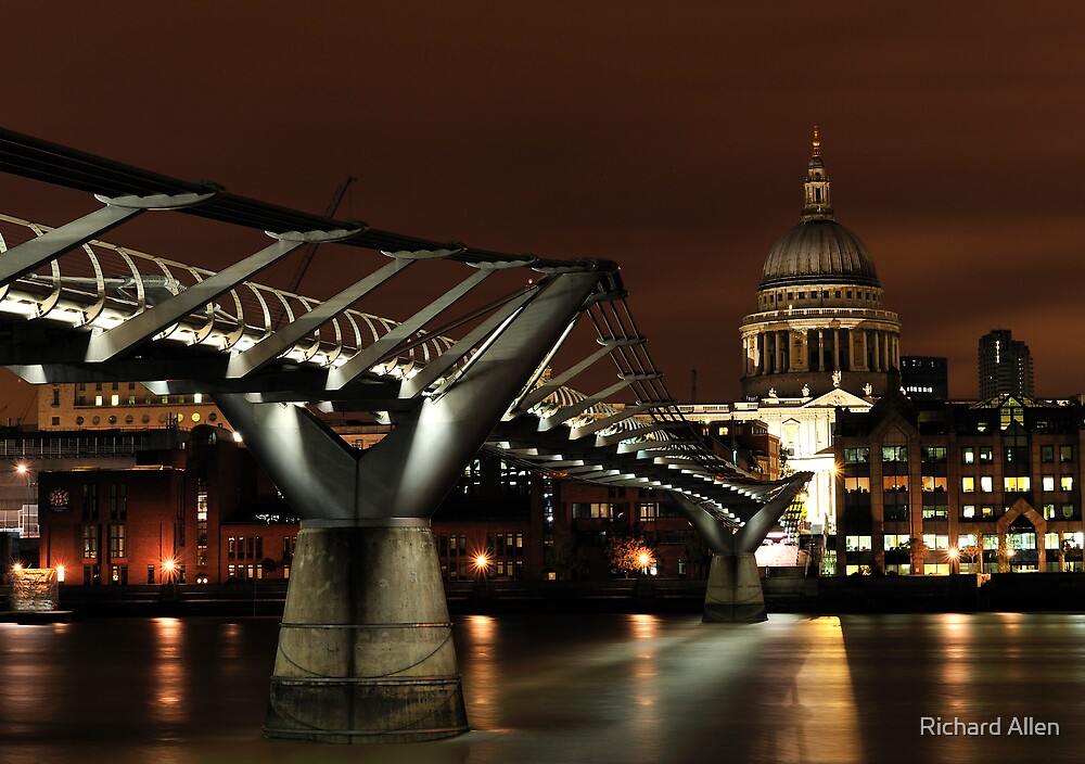 Millennium Bridge At Night By Lea Valley Photographic Redbubble