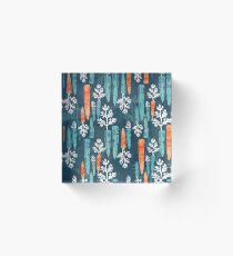 Watercolor carrot repeat Acrylic Block