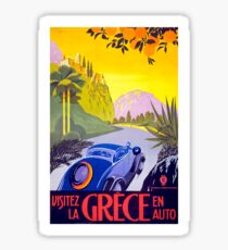 Vintage Greece Travel Poster Sticker