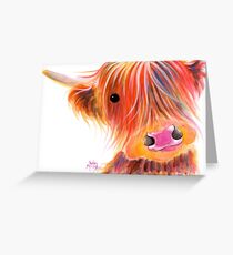 Schottische Hochlandkuh PRiNT 'SWEET SATSUMA' von Shirley MacArthur Grußkarte
