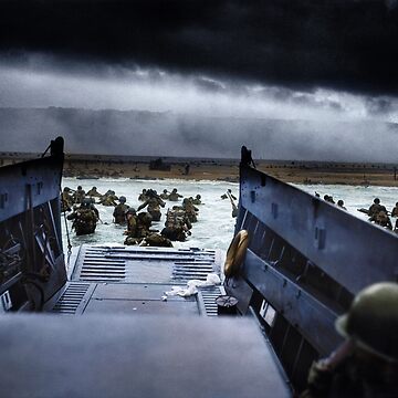 Artwork thumbnail, Men of the 16th Infantry Regiment, U.S. 1st Infantry Division wade ashore on Omaha Beach on the morning of 6 June 1944 #DDay by marinamaral