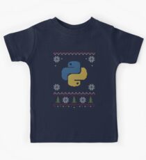 Python Programmer Ugly Sweater Weihnachten Kinder T-Shirt
