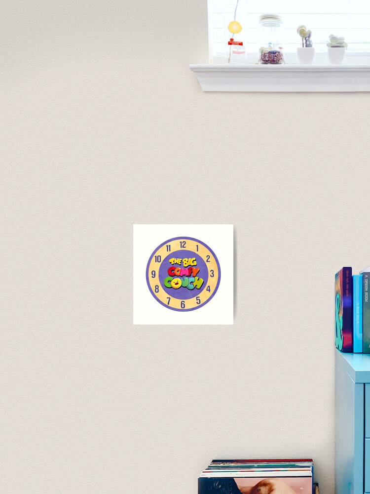 The Big Comfy Couch Clock Art Print By Birchandbark Redbubble