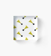 Horns Isolated on White Background. Musical Seamless Pattern Acrylic Block