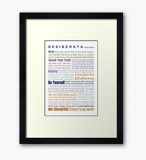 Desiderata - Multi-color Framed Print