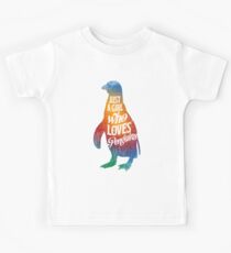 Girl Who Loves Penguins, Cute Penguin Kids Tee