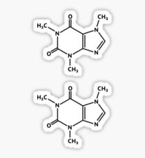 Caffeine molecule molecular structure stickers, set of two Sticker