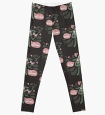Spooky and cute vampire monster with unicorn Leggings