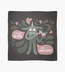 Spooky and cute vampire monster with unicorn Tuch