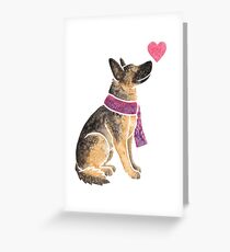 Watercolour German Shepherd Greeting Card