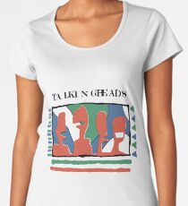 Camiseta premium para mujer Hablando de cabezas - Amarillo 80 & # 39; s