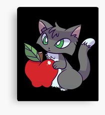 Apple Blue Tuxedo Cat Canvas Print