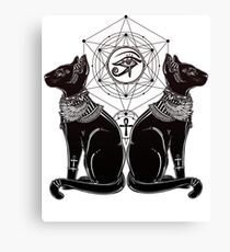 Lienzo Gatos egipcios con Ankh y Ojo de Horus que todo lo ve