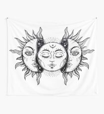Vintage Sonnenfinsternis Sonne und Mond Wandbehang