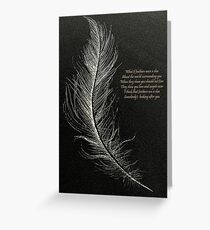 White Feathers Greeting Card