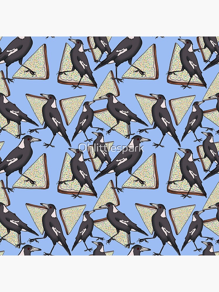 Magpies and Fairy Bread - Blue by Ohlittlespark