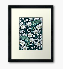 chameleons and orchids Framed Print