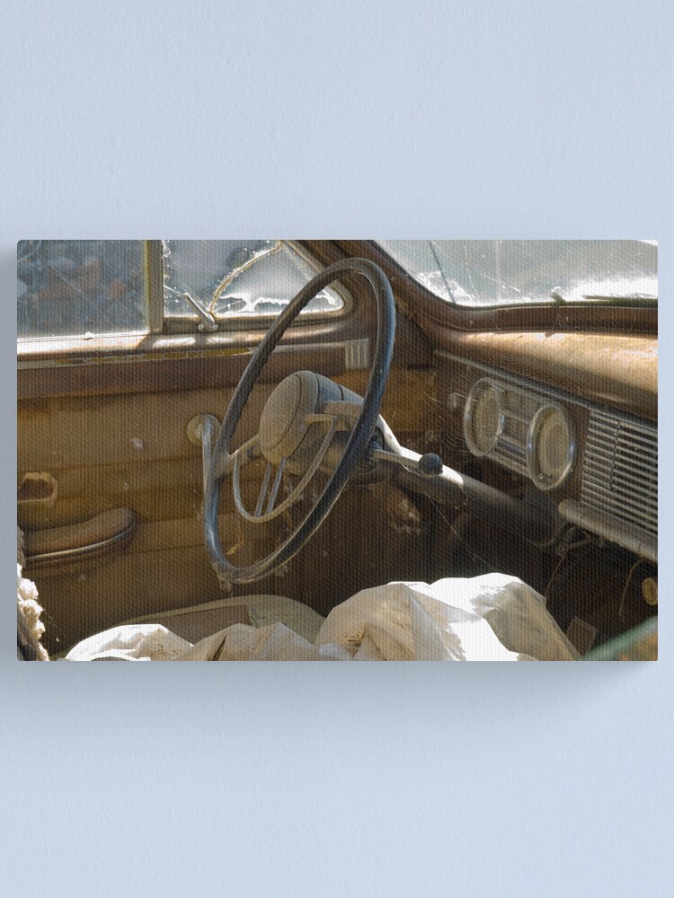 Alternate view of Route 66. White Oak. Old cars in wrecker's yard (Alan Copson © 2007) Canvas Print