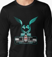 Lewis Hamilton on his car Long Sleeve T-Shirt