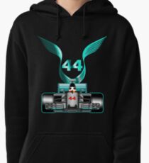 Lewis Hamilton on his car Pullover Hoodie