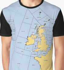 UK Shipping Forecast Map Graphic T-Shirt