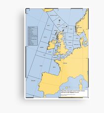 UK Shipping Forecast Map Metal Print