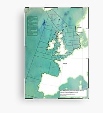 UK Shipping Forecast Map Metal Print