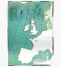 UK Shipping Forecast Map Poster