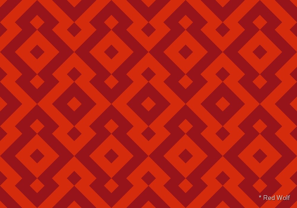 Geometric Pattern: Diamond: Red by * Red Wolf